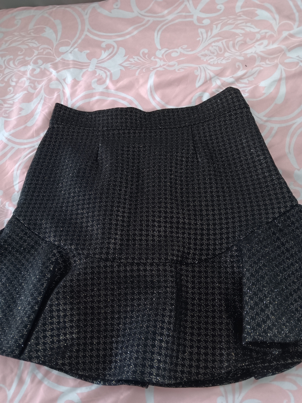 Motivi Black Houndstooth Flounce Mini Skirt - Picture 5 of 10